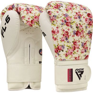 Женские боксерские перчатки RDX FL5 Floral Boxing Gloves White, 10 oz