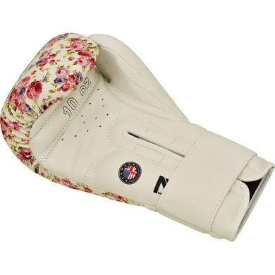 Женские боксерские перчатки RDX FL5 Floral Boxing Gloves White, 10 oz