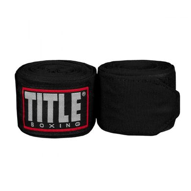 Бинти боксерські еластичні TITLE Boxing Fight Back Semi-Elastic Чорні, 4,5м, 4,5м