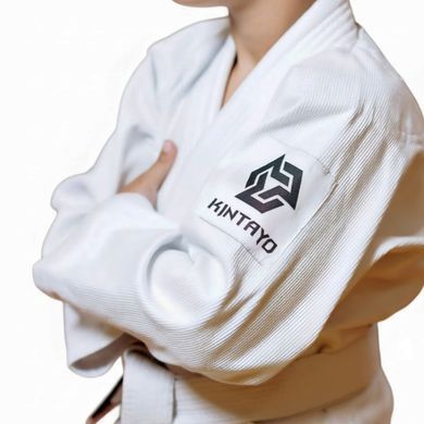 Кімоно для джиу - джитсу біле, TM "Kintayo", 120 зріст, щільність 350 гр/м.кв.
