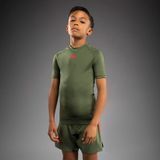 Дитячий рашгард Venum Contender Kids Rashguards Short Sleeve Army Green Orange, Хакі, YXS