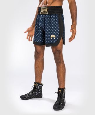 Боксерські шорти Venum Monogram Boxing Short Black Navy Blue, Темно-синій, XS
