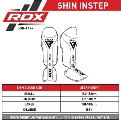 Защита голени RDX SHIN INSTEP AURA PLUS T-17 Red\Black, M