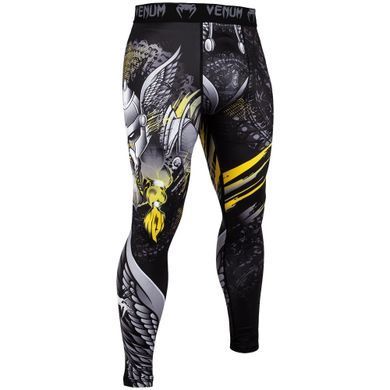 Компресійні штани Venum Viking 2.0 Spat Black Yellow, Чорний, XXL