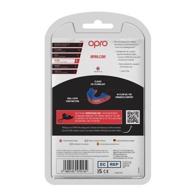 Капа Opro Self-fit GEN5 Silver Red Dark Blue, Червоний