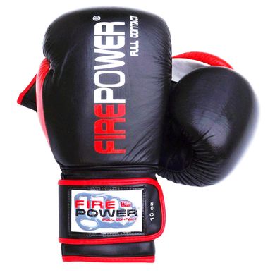 Боксерські рукавички Firepower FPBG9 Чорні з червоним, 12oz, 12oz
