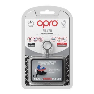 Капа Opro Self-fit GEN5 Silver Red Dark Blue, Червоний