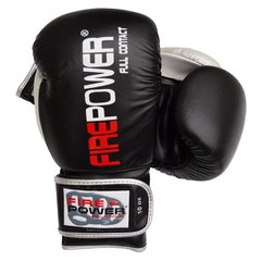 Боксерские перчатки Firepower FPBG9 Черные с серым, 10oz