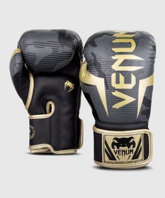 Боксерские перчатки Venum Elite Dark Camo Gold, 8 oz