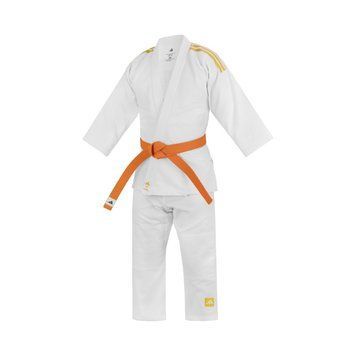 Кімоно для дзюдо Adidas Club з золотими смугами на плечах | біле | J350P