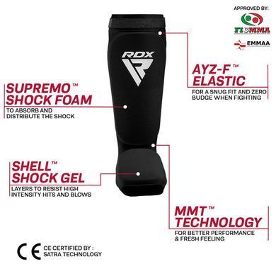 Захист гомілки RDX Hosieri Shin Instep Guard Black White, M