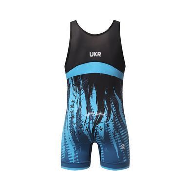 Борцовское трико Peresvit Temper Wrestling Singlet Blue Black, Синий, XL