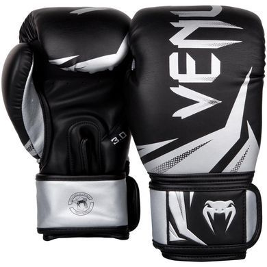 Боксерські рукавички Venum Challenger 3.0 Чорні з сріблястим 10oz