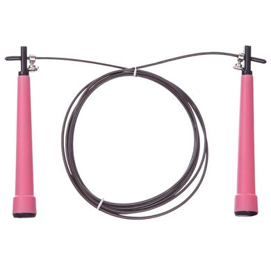 Скакалка скоростная с подшипником и стальным троссом Zelart CM-J604 Розовая