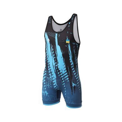 Борцовское трико Peresvit Temper Wrestling Singlet Blue Black, Синий, XL