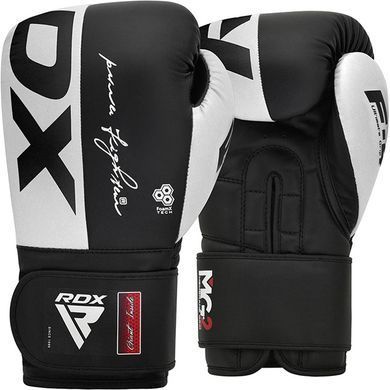 Боксерские перчатки RDX F4 Boxing Gloves Hook & Loop White Black, 14 oz