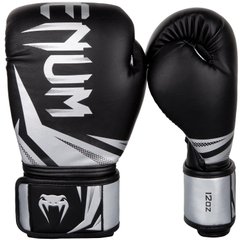 Боксерские перчатки Venum Challenger 3.0 Черные с серебром, 12oz, 12oz