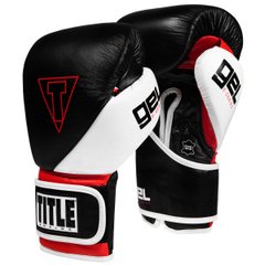 Боксерські рукавички TITLE GEL E-Series Training Чорні з білим і червоним, 18oz, 18oz