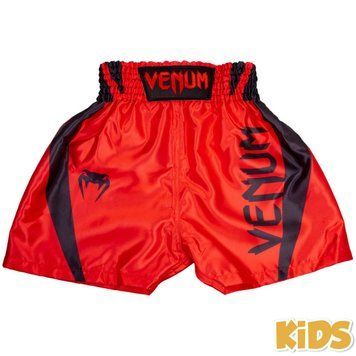 Детские шорты для бокса Venum Elite Boxing Shorts Red Black, Красный, YL