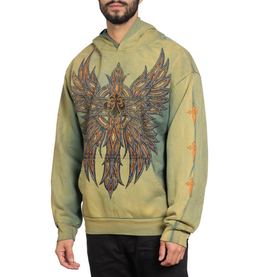 Худі Affliction Absolution Po Hood Vtg. Green Potassium Spay, Зелений, XL