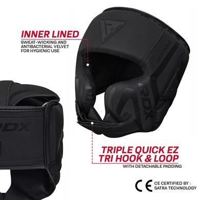 Шлем RDX T15 Noir Cheek Protector Head Guard Black, S