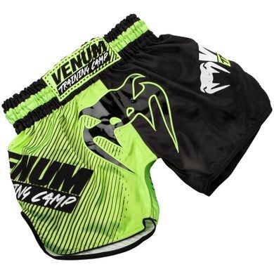 Шорты для тайского бокса Venum Training Camp 2.0 Muay Thai Shorts Black Neo Yellow, XS