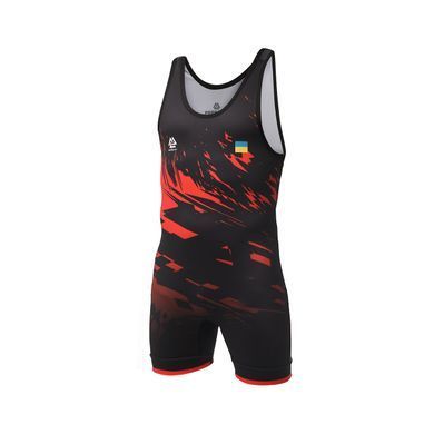Борцовское трико Peresvit Turmoil Wrestling Singlet Red Black, Черный-Красный, M