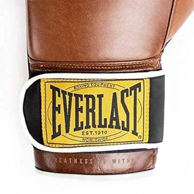 Боксерские перчатки Everlast 1910 Training Gloves Hook and Loop Brown, 12 oz