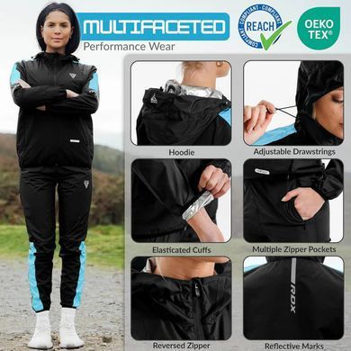 Женский костюм-сауна RDX H1 Weight Loss Sauna Suit Sky Blue, L