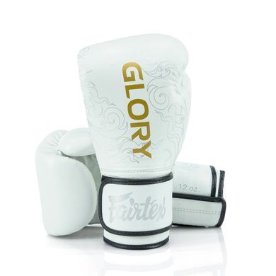 боксерские перчатки Fairtex X Glory Kickboxing Competition and Training Gloves BGVG3 White Silver, 12 oz