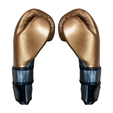 Боксерские перчатки Cleto Reyes Heros 500 Leather Training Gloves Bronze, Черный-Золотой, 12 oz