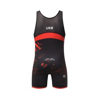 Борцовское трико Peresvit Turmoil Wrestling Singlet Red Black, Черный-Красный, M