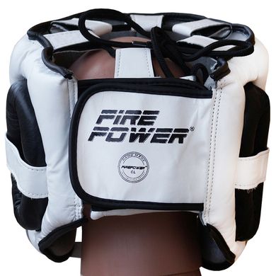 Шолом боксерський для тренувань з бампером Firepower FPHG6 Чорний з білим, Універсальний, Універсальний