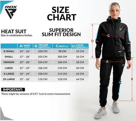 Женский костюм-сауна RDX H1 Weight Loss Sauna Suit Sky Blue, L