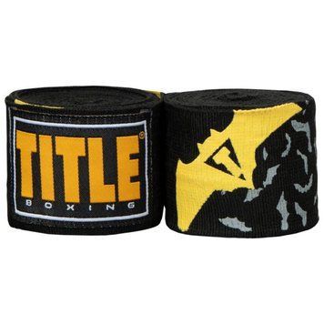 Бинты боксерские эластичные TITLE Boxing Elastic Crusader black/Yelow 4,5м