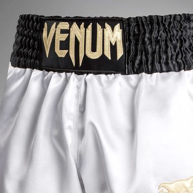 Тайські шорти Venum Classic Muay Thai Shorts White Gold Black, XS