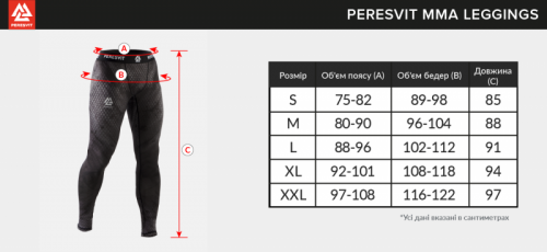 Компрессионные штаны Peresvit Immortal 2.0 MMA Leggings Black Rain, Черный, S