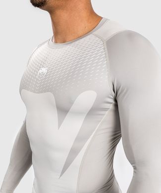 Рашгард з довгим рукавом Venum Attack Longsleeve Rashguard Greige, Білий-Сірий, XXL