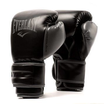 Боксерские перчатки Everlast Powerlock 2R Training Gloves Hook and Loop Black, 12 oz