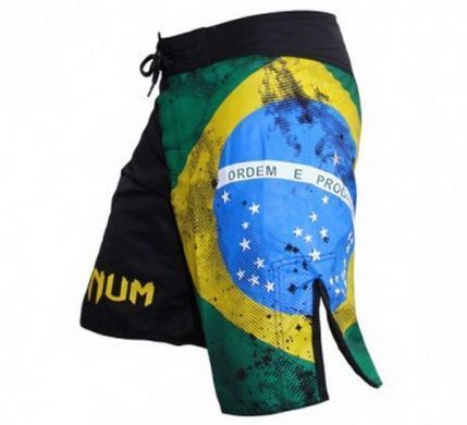 Шорти Venum Brazilian Flag Fightshorts - Black, Чорний-Зелений, XS