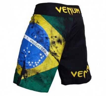 Шорти Venum Brazilian Flag Fightshorts - Black, Чорний-Зелений, XS