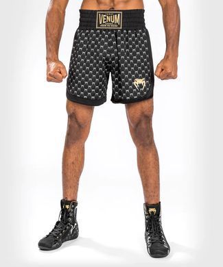 Боксерські шорти Venum Monogram Boxing Short - Black, Чорний, S