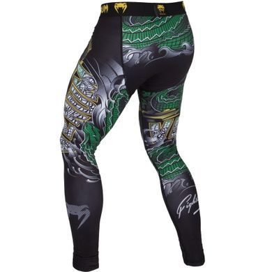 Компрессионные штаны Venum Crocodile Spats Black Green, Зелёный, XXL