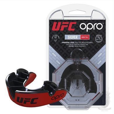 Детская капа OPRO Self-Fit UFC Full Pack Junior Silver Красная