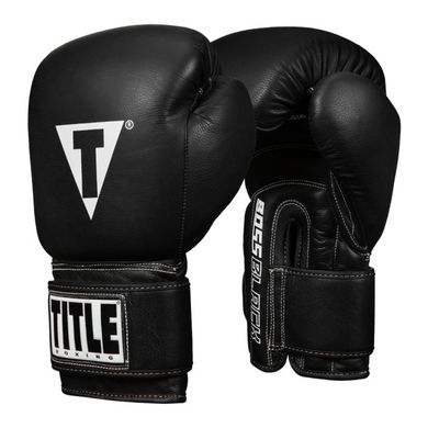 Боксерские перчатки TITLE Boss Black Leather Bag Черные, 12oz, 12oz