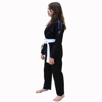Детское кимоно для бразильского джиу-джитсу Firepower Elite Черное с черным, M1, M1