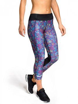 Женские компрессионные капри Peresvit Air Motion Ladies Capri Triangle Curls, Фиолетовый, XS