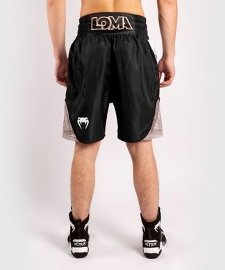 Шорти для боксу Venum Arrow Loma Sіgnature Collection Boxing Shorts Black White, Чорний, XXS
