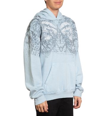 Худі Affliction Collapse Po Hood Sky Blue Pigment Dye, Cірий, S