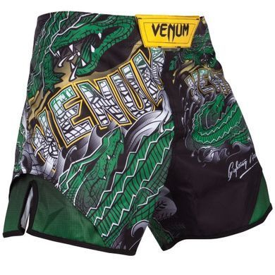 Шорты для MMA Venum Crocodile Fightshorts Black Green, Черный-Зеленый, XL